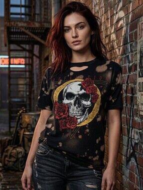 Affliction Skull World Tour Distressed Tee
